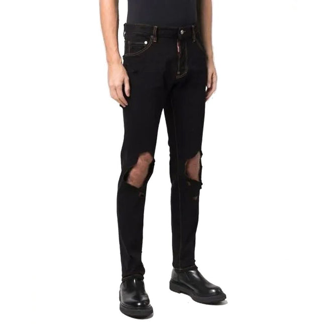 Jean en denim coton noir Dsquared²