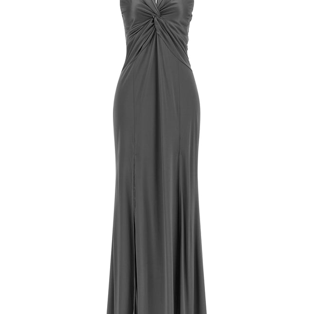 PINKO Gray Acetate Long Dress