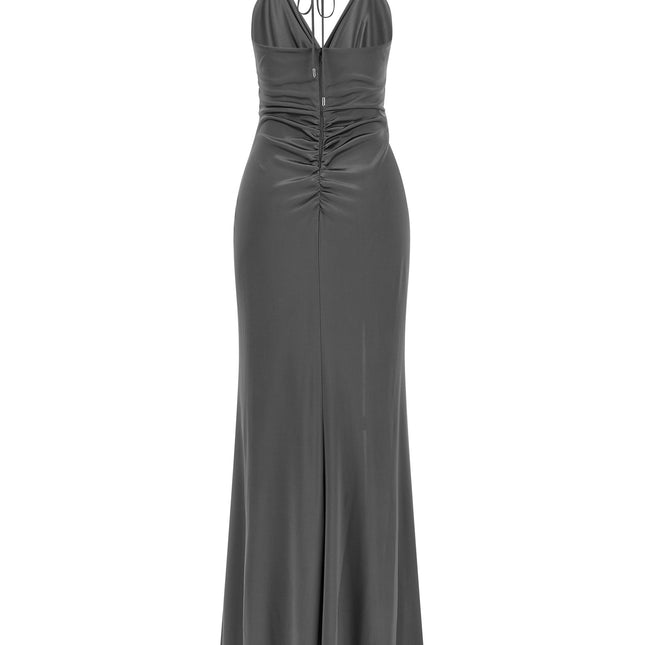 PINKO Gray Acetate Long Dress
