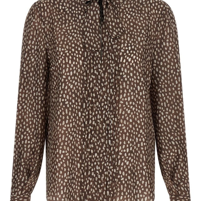 Brunello Cucinelli Brown Silk Blouse