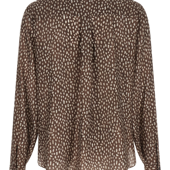 Brunello Cucinelli Brown Silk Blouse